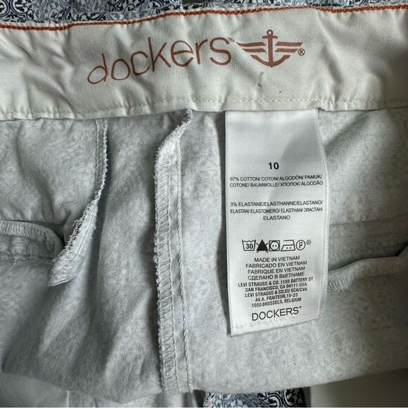 Dockers Womens Capri Blue White Cotton Pants Pockets SZ 10 - Picture 9 of 11